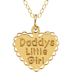 14K Yellow "Daddy's Little Girl" 15" Necklace