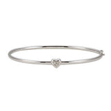 14K White .03 CTW Diamond Bangle Bracelet