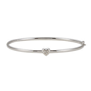 14K White .03 CTW Diamond Bangle Bracelet