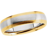 14K White & Yellow 6mm Design Band Size 7.5