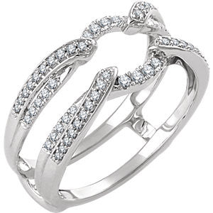 14K White 1-3 CTW Diamond Ring Guard Size 7