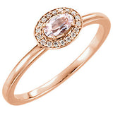 14K White Morganite & .05 CTW Diamond Ring