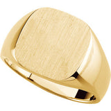 10K Yellow 16mm Men's Solid Signet Ring