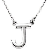 14K Yellow Letter "J" Block Initial 16" Necklace