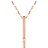 14K Yellow .015 CT Diamond Bar 16-18" Necklace