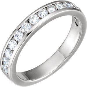 14K White 1-2 CTW Diamond Band for 6.5mm Round Engagement Ring