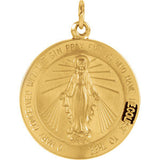 18K Yellow 21.75mm Miraculous Medal