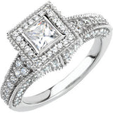 14K White 1 1-5 CTW Diamond Engagement Ring