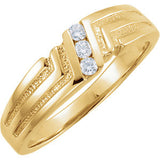 14K Yellow .06 CTW Diamond Men's 3 Stone Band