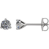 14K White 1-5 CTW Diamond Friction Post Stud Earrings