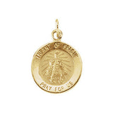 14K Yellow 22mm Round Infant of Prague Medal