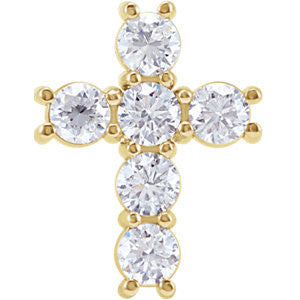 14K Yellow 1-3 CTW Diamond Cross Pendant