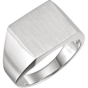 Sterling Silver 13.5x14mm Square Signet Ring