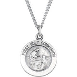 Sterling Silver 12mm First Communion Medal