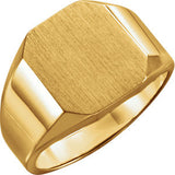 14K Yellow 11X9mm Octagon Signet Ring