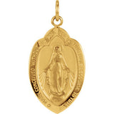 Sterling Silver 23x15mm Badge-Shaped Miraculous Medal