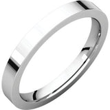 10K White 12mm Flat Comfort Fit Band