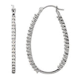 Platinum 1-4 CTW Diamond Inside-Outside Hoops