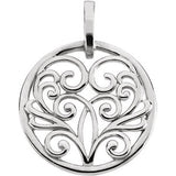 14K Yellow Circular Filigree Pendant