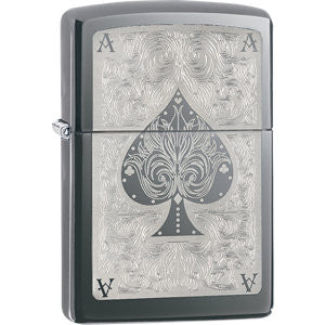 Zippo® Ace of Spade Black Ice® Lighter