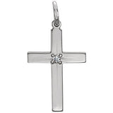 14K Yellow 27x18mm Diamond Cross Pendant