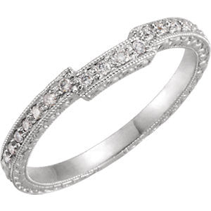 14K White 1/8 CTW Diamond Band