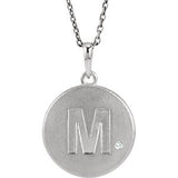 Sterling Silver .005 CTW Diamond Letter "C" Initial Disc 18" Necklace