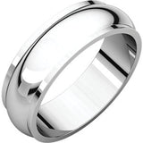 14K Yellow 7mm Half Round Edge Band