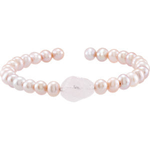 Freshwater Cultured Pearl & Crystal Bracelet