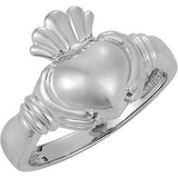 14K Yellow & White Ladies Claddagh Ring