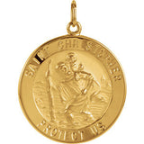 18K Yellow 21.75mm St. Christopher Medal