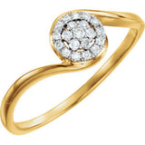 14K Yellow & White 1/10 CTW Diamond Ring Size 7