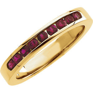 14K Yellow Ruby Anniversary Band Size 7