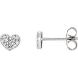 14K White 1-6 CTW Diamond Heart Earrings