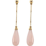 14K Yellow Pink Opal Earrings