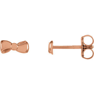 14K Rose Bow Earrings