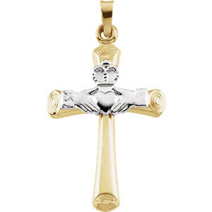 Hollow Claddagh Cross Pendant