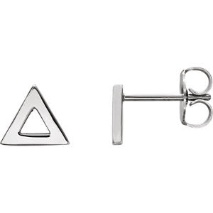 14K Yellow Triangle Earrings