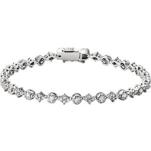 14K White 2 1-2 CTW Diamond 7.5" Bracelet