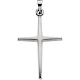 14K White 27.8x15mm Cross Pendant