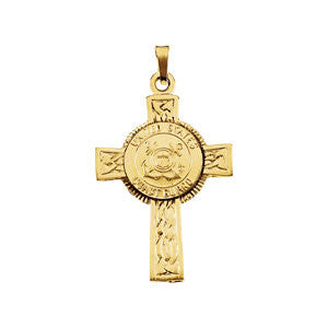 Sterling Silver 28.5x20.75 U.S. Coast Guard Cross Pendant