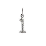 14K White .08 CTW Diamond Numeric Charm or Pendant