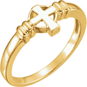 10K Yellow Cross Ring