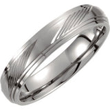 Titanium 5mm Ridged Band Size 6