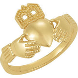 14K White 12x14mm Ladies Claddagh Ring