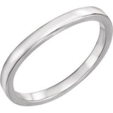 14K White Band for 1-2 CT Three-Stone Princess Engagement