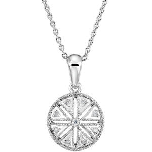 Sterling Silver .05 CTW Diamond 18" Necklace