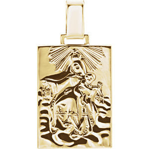 14K Yellow 19.4x14mm Our Lady of Mount Carmel Medal