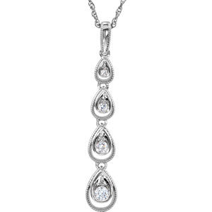 Sterling Silver Cubic Zirconia 18" Necklace