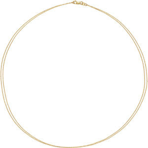 14K Yellow Double Strand 18" Chain